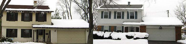 Snow melting due to poor attic insulation